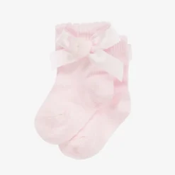 A Dee Baby Girls Pink Cotton Knit Socks Outlet