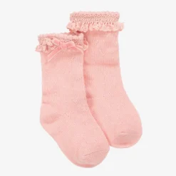 Mayoral Newborn Baby Girls Pink Cotton Lace Frill Socks Online