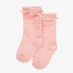 Mayoral Newborn Baby Girls Pink Cotton Lace Frill Socks Online