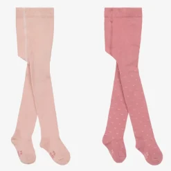 Petit Bateau Baby Girls Pink Cotton Tights (2 Pack) Discount
