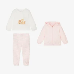 Mayoral Newborn Baby Girls Pink Cotton Tracksuit Set New