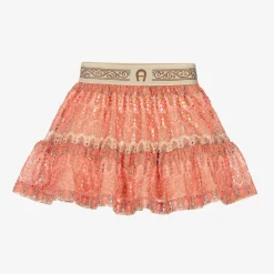 AIGNER Baby Girls Pink Crochet Lace Skirt Hot