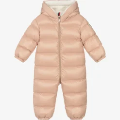 Moncler Enfant Baby Girls Pink Down Salongo Snowsuit New
