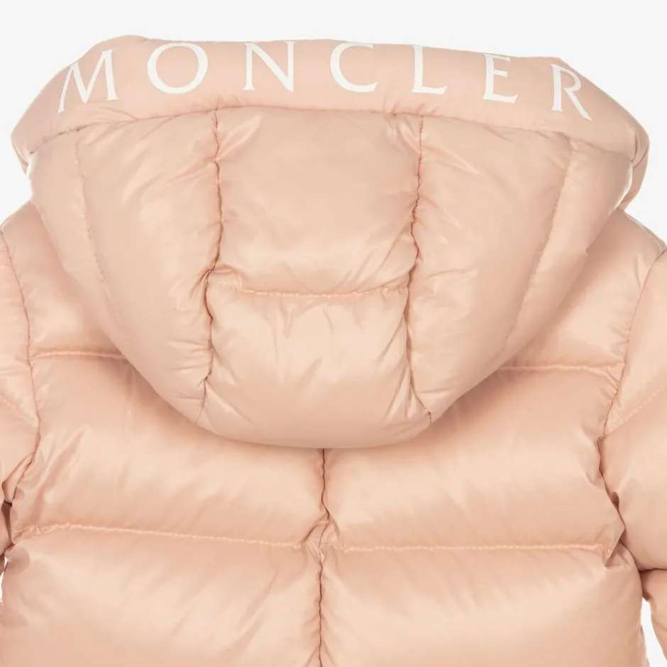 Moncler Enfant Baby Girls Pink Down Salongo Snowsuit New