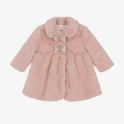 Angels Face Baby Girls Pink Faux Fur Coat TeaRose Online