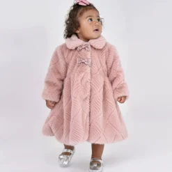 Angels Face Baby Girls Pink Faux Fur Coat TeaRose Online