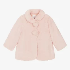 Mayoral Newborn Baby Girls Pink Faux Fur Coat