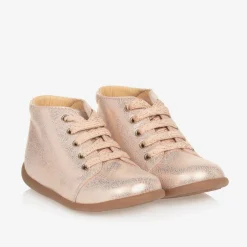 Pom dApi Baby Girls Pink First Walker Boots Clearance