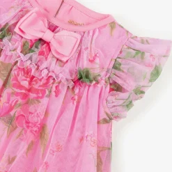 Angels Face Baby Girls Pink Floral Tulle Dress Begonia Clearance