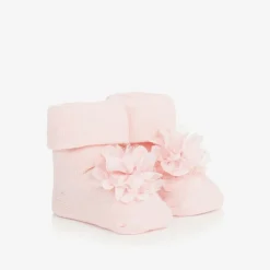 Mayoral Newborn Baby Girls Pink Headband & Booties Set New