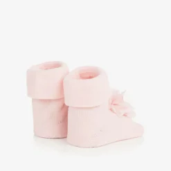 Mayoral Newborn Baby Girls Pink Headband & Booties Set New