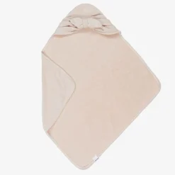 Elodie Baby Girls Pink Hooded Cotton Towel PowderPinkBow