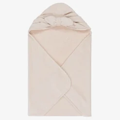 Elodie Baby Girls Pink Hooded Cotton Towel PowderPinkBow