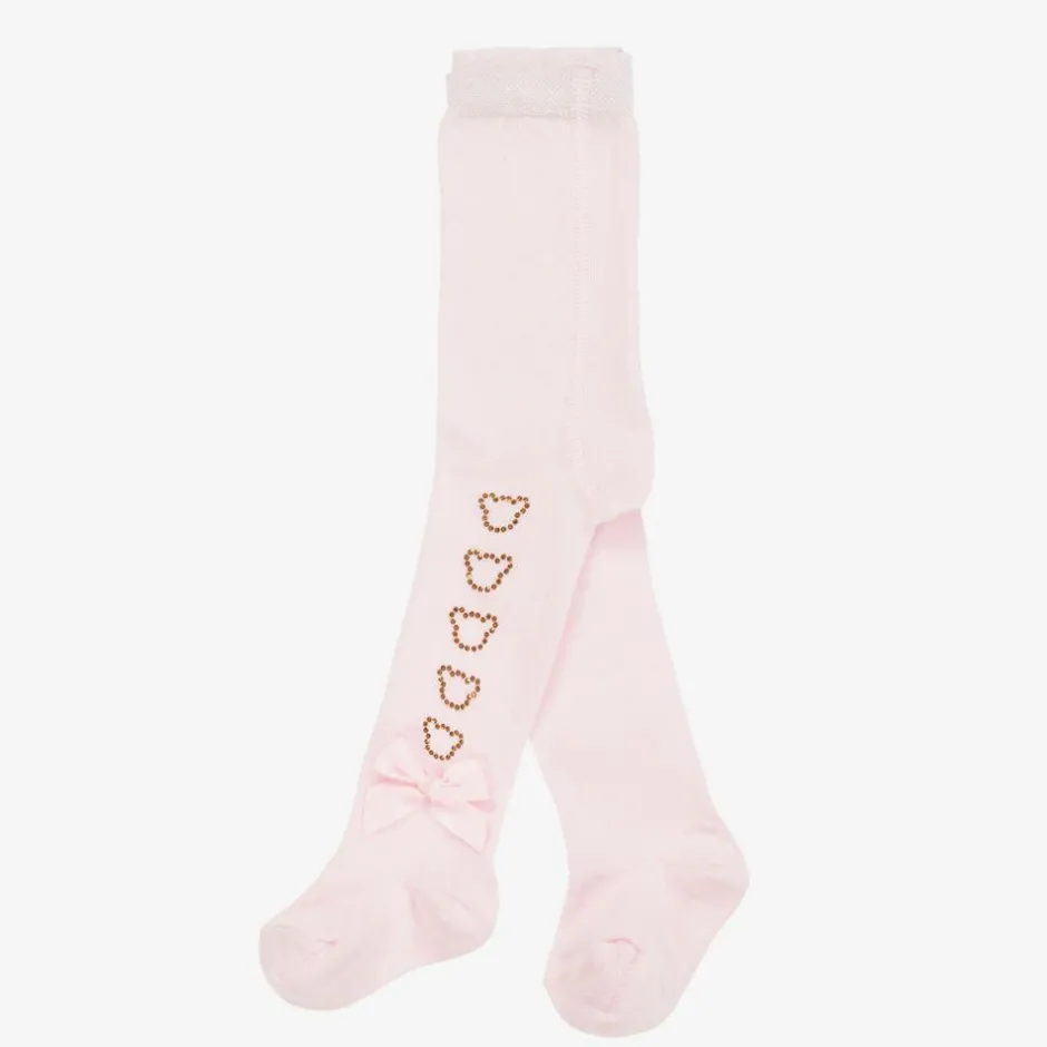 A Dee Baby Girls Pink Knit Bear Tights Best