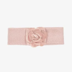 Mayoral Newborn Baby Girls Pink Knitted Flower Headband New