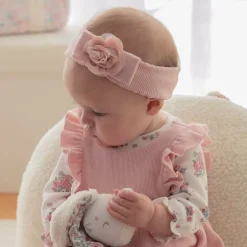 Mayoral Newborn Baby Girls Pink Knitted Flower Headband New