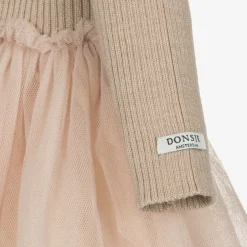 Donsje Baby Girls Pink Knitted Tulle Dress Discount