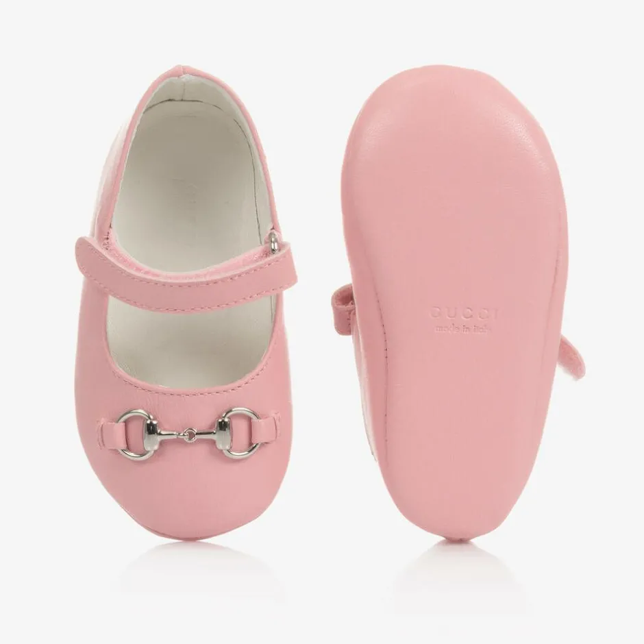 Gucci Baby Girls Pink Leather Shoes Hot
