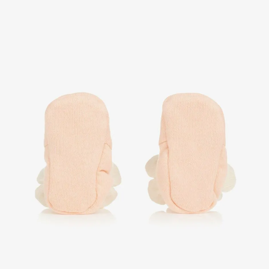 Meri Meri Baby Girls Pink Organic Cotton Flower Booties Sale