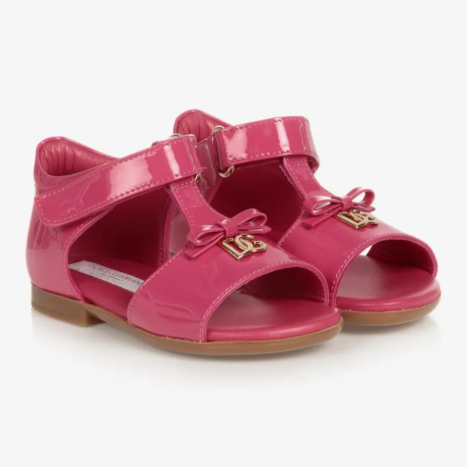 Dolce amp; Gabbana Baby Girls Pink Patent Leather Sandals Sale