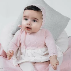 Paz Rodríguez Baby Girls Pink Penguin Wool & Cotton Dress Outlet