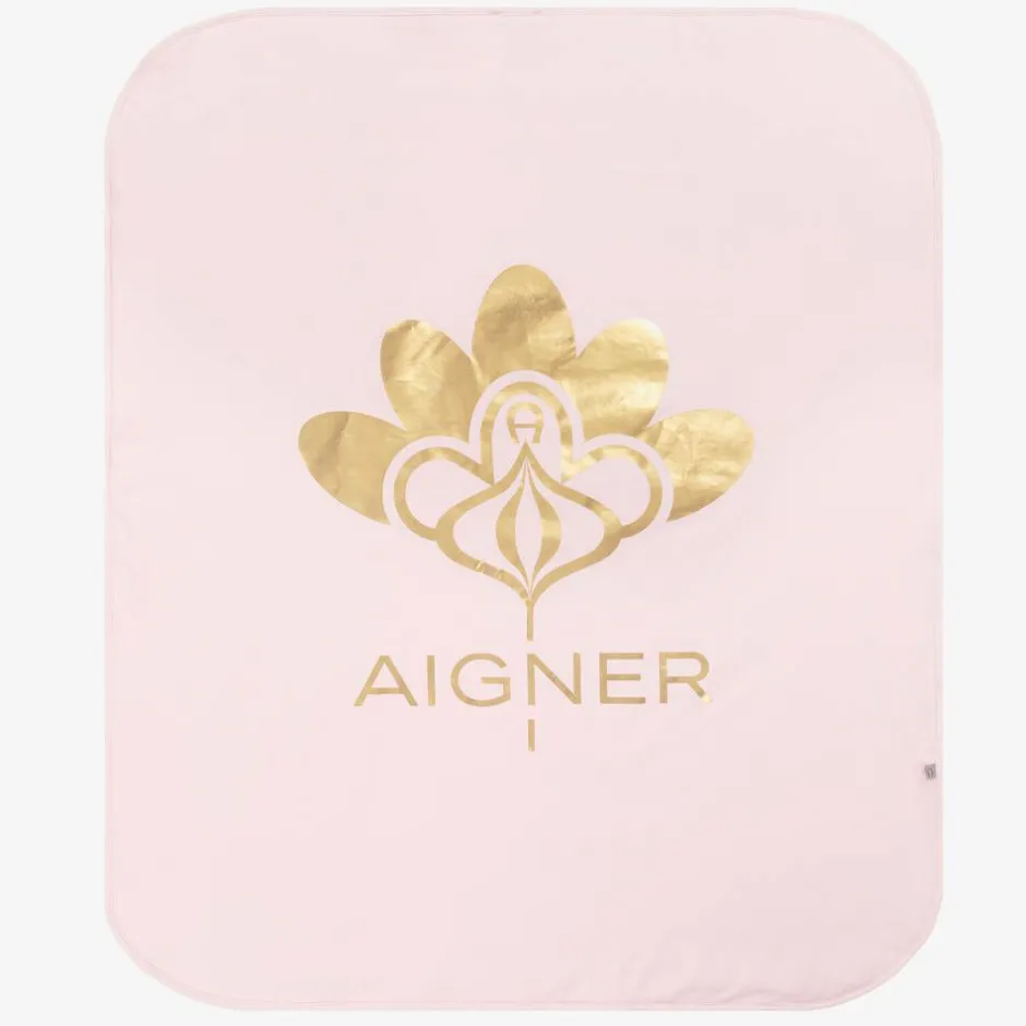 AIGNER Baby Girls Pink Pima Cotton Blanket (88cm) Hot
