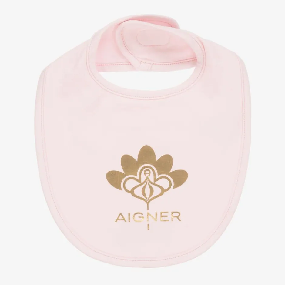 AIGNER Baby Girls Pink Pima Cotton Bib Online