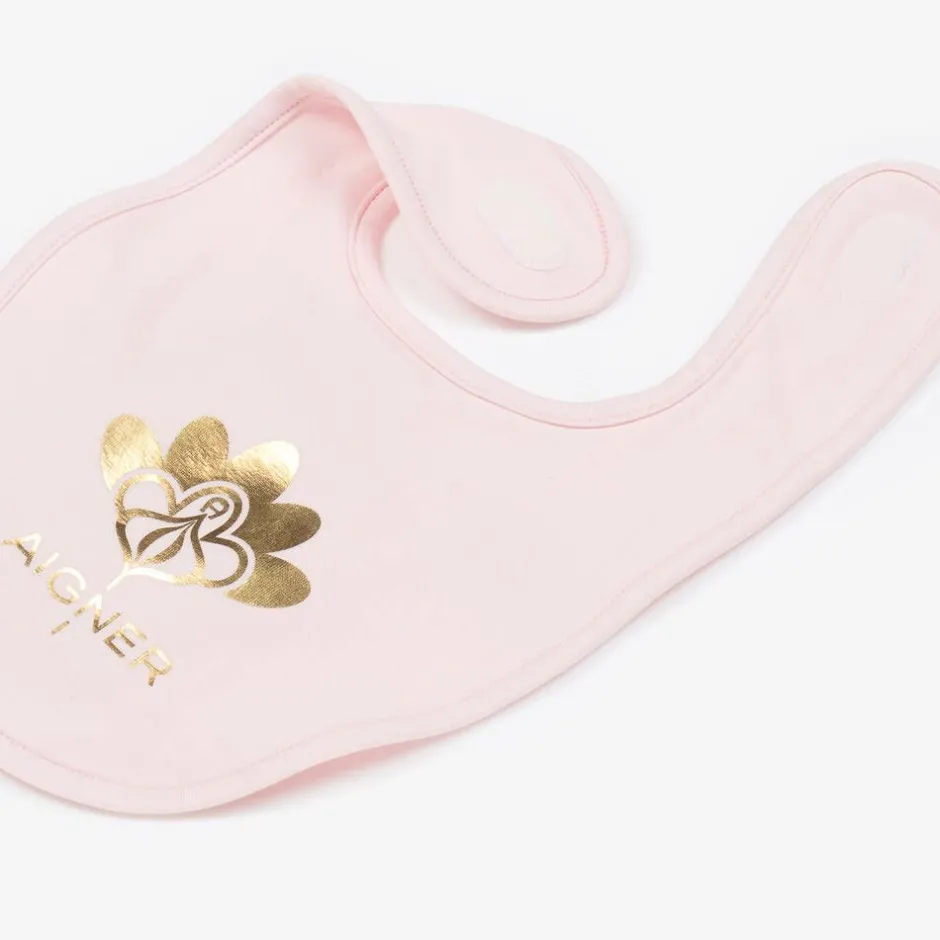 AIGNER Baby Girls Pink Pima Cotton Bib Online