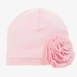 Lemon Loves Layette Baby Girls Pink Pima Cotton Hat RoseShadow Clearance
