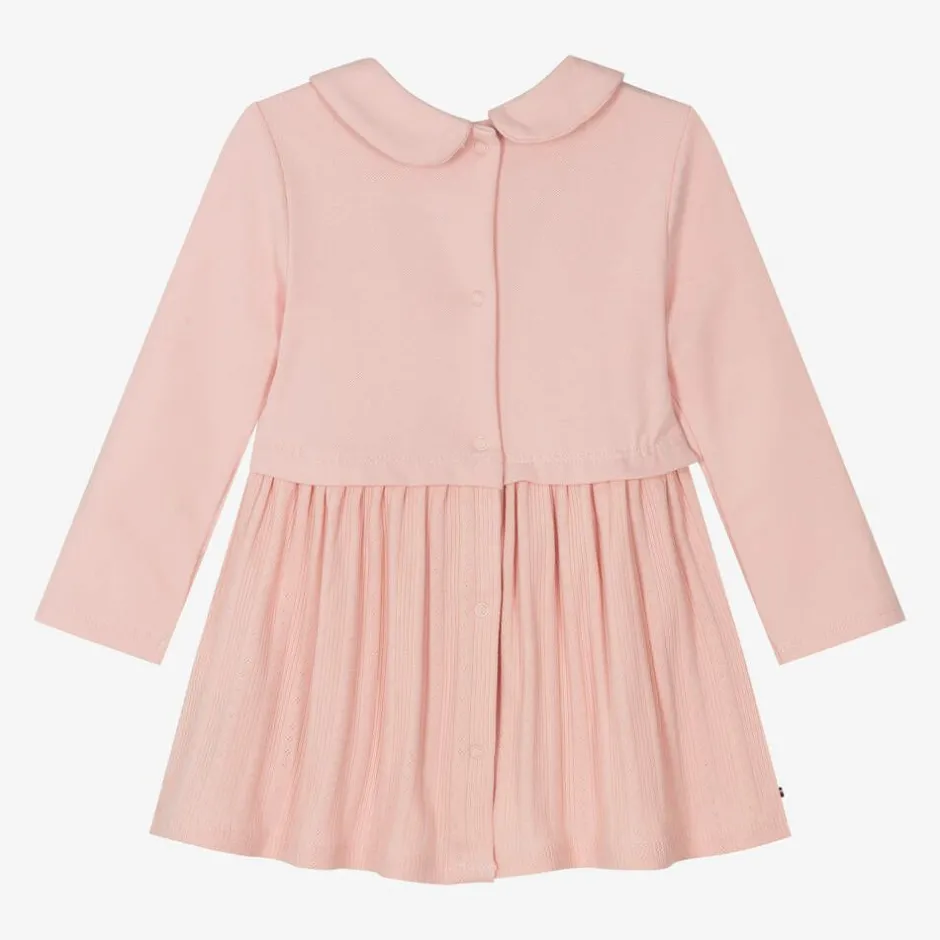 Tommy Hilfiger Baby Girls Pink Piqué & Pointelle Dress Discount
