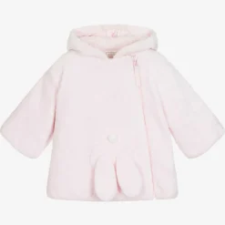 Emile et Rose Baby Girls Pink Plush Bunny Coat Hot