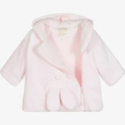 Emile et Rose Baby Girls Pink Plush Bunny Coat Hot