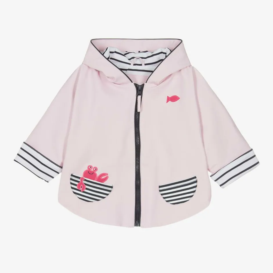 Week-end à la mer Baby Girls Pink Rain Cape Sale