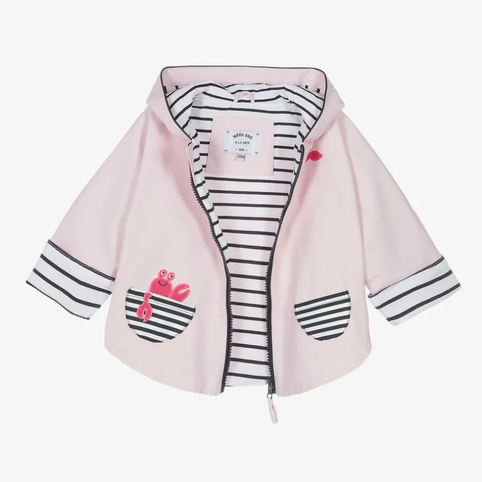 Week-end à la mer Baby Girls Pink Rain Cape Sale