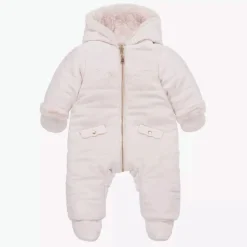 Tartine et Chocolat Baby Girls Pink Reversible Snowsuit Hot