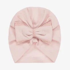 Jamiks Baby Girls Pink Ribbed Cotton Turban Clearance