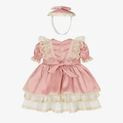 Andreeatex Baby Girls Pink Satin Dress Set Discount