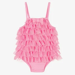 Angels Face Baby Girls Pink Tulle Frill Swimsuit (UPF50+) Rose Online