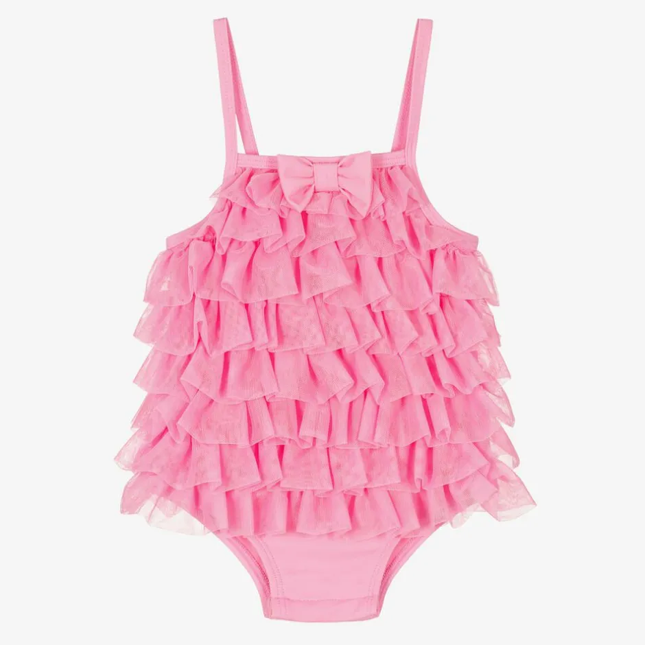 Angels Face Baby Girls Pink Tulle Frill Swimsuit (UPF50+) Rose Online