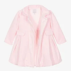 Emile et Rose Baby Girls Pink Velour Coat & Hat Set New