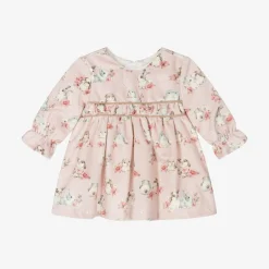 Mayoral Newborn Baby Girls Pink Velvet Bunny Dress Best