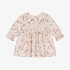 Mayoral Newborn Baby Girls Pink Velvet Bunny Dress Best