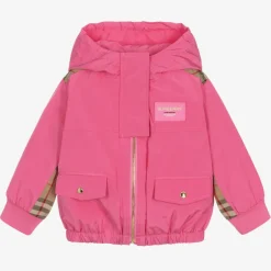 Burberry Baby Girls Pink Vintage Check Hooded Jacket BubblegumPink Sale