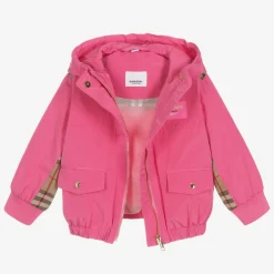 Burberry Baby Girls Pink Vintage Check Hooded Jacket BubblegumPink Sale