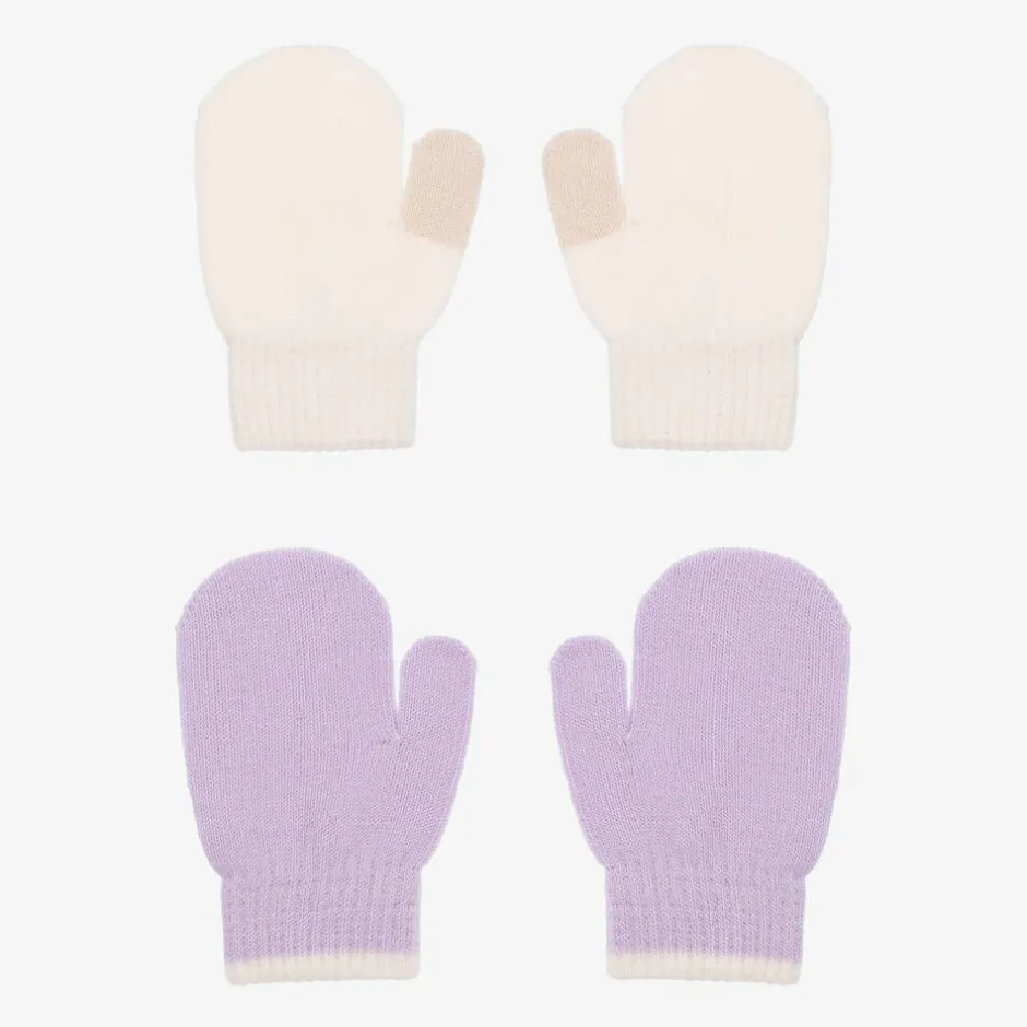 Molo Baby Girls Purple Knit Mittens (2 Pack) PastelLilac Discount