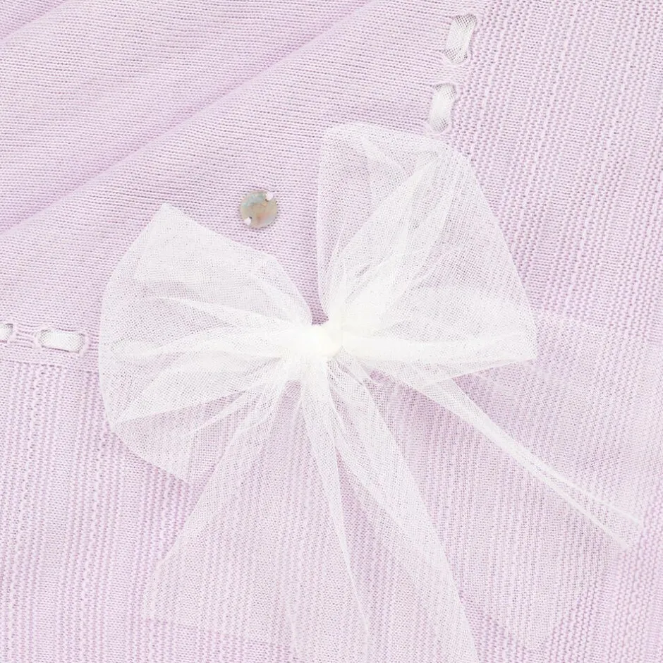 Artesanía Granlei Baby Girls Purple Tulle Bow Blanket (102cm) Online