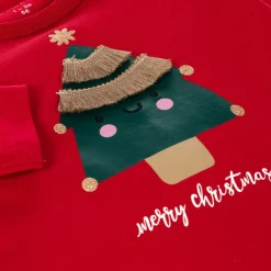 NAME IT Baby Girls Red Cotton Christmas Tree Top Clearance