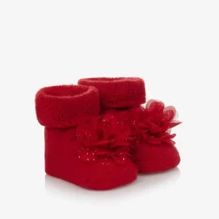 Mayoral Newborn Baby Girls Red Headband & Booties Set Clearance