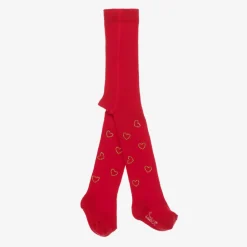 A Dee Baby Girls Red Heart Diamanté Tights Hot