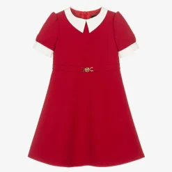 Versace Baby Girls Red Milano Jersey Dress Outlet